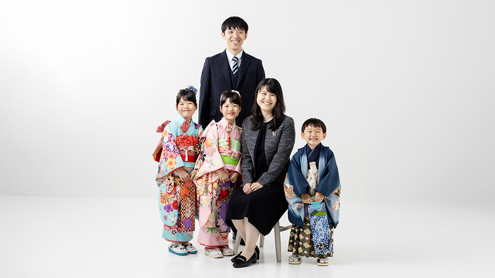 スタジオクレアーレ　七五三　前撮り　家族写真　型物写真　スタジオ撮影