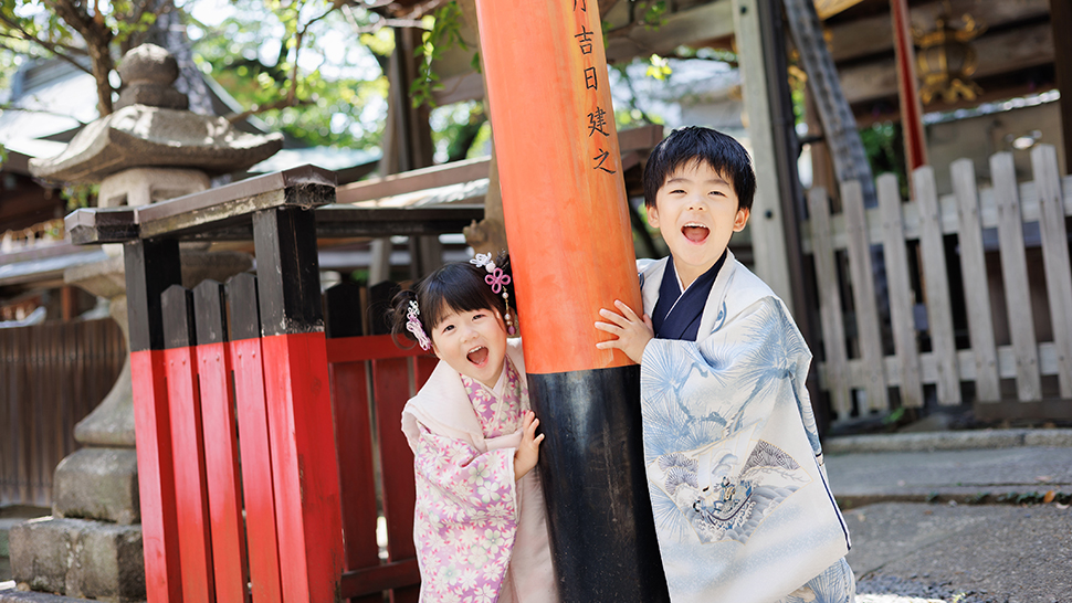京都 七五三 前撮り 撮影 スタジオ ホワイト アンティーク 神社 ロケーション 家族写真 型物写真 スタジオクレアーレ