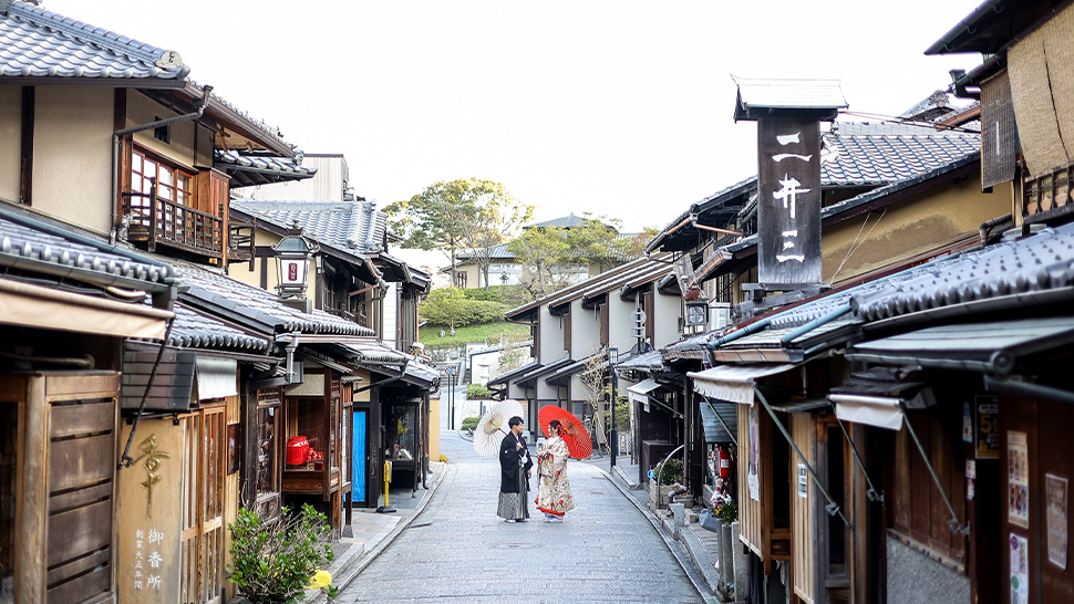 京都 和装 フォトウェディング 町並み