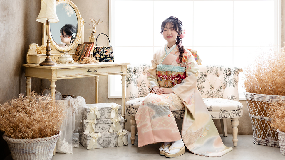 ママ振袖 成人式  京都　写真館 スタジオクレアーレ