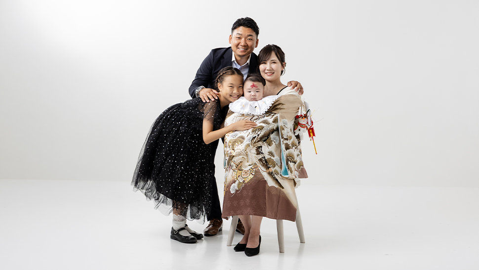 お宮参り 家族写真 集合 スタジオクレアーレ 京都