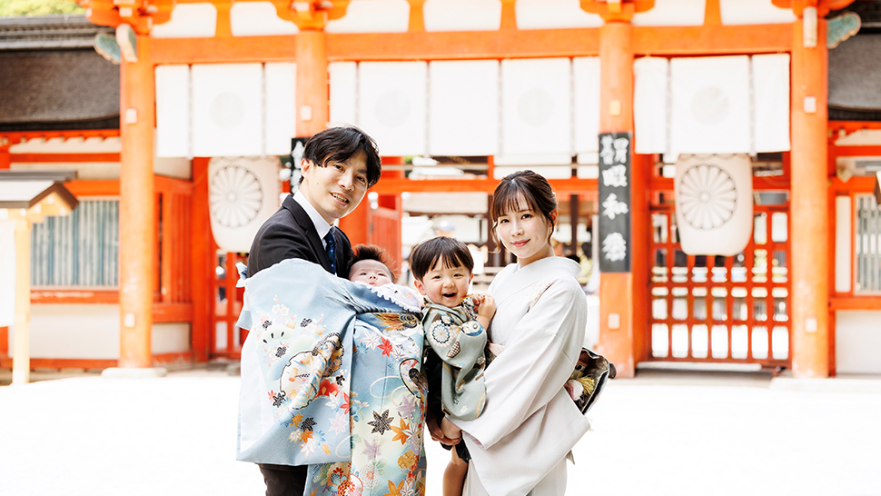 下鴨神社 お宮参り 糺の森 家族写真 京都