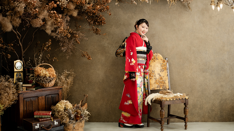 京都市 上京区 写真館 フォトスタジオ 成人式 振袖 ママ振 レンタル 着付け ヘアメイク 写真  前撮り スタジオクレアーレ