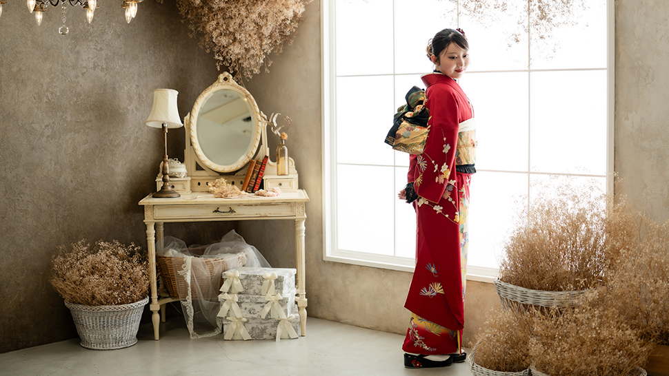 京都市 上京区 写真館 フォトスタジオ 成人式 振袖 ママ振 レンタル 着付け ヘアメイク 写真  前撮り スタジオクレアーレ