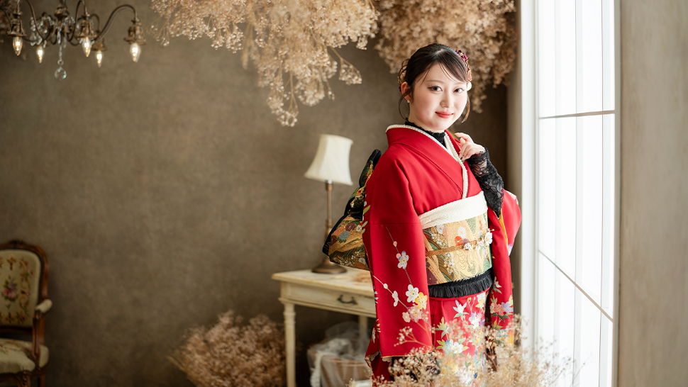 京都市 上京区 写真館 フォトスタジオ 成人式 振袖 ママ振 レンタル 着付け ヘアメイク 写真  前撮り スタジオクレアーレ