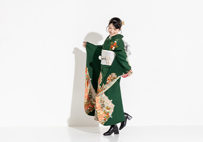 京都 写真館 成人式 前撮り 着物 振袖 レンタル ヘアメイク スタジオクレアーレ