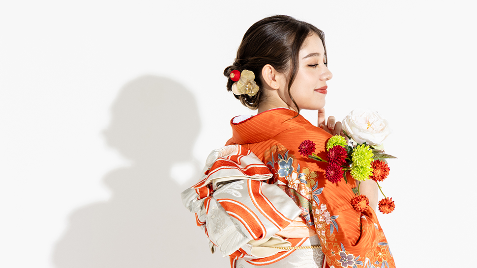 京都市 写真館 スタジオクレアーレ 成人式 写真 表情 笑顔 振袖 撮影