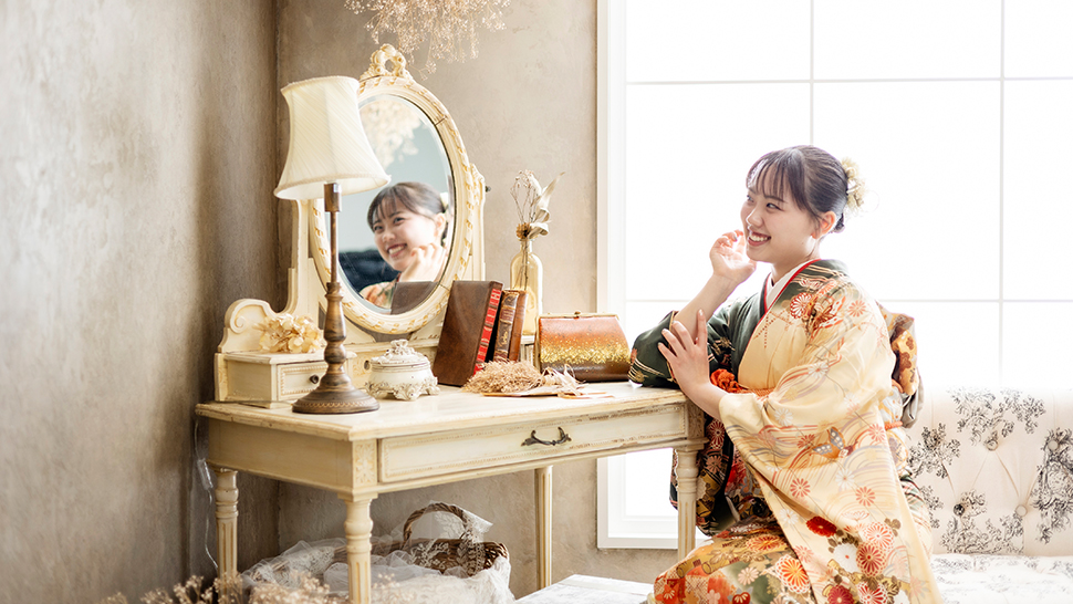 京都市 写真館 成人式 成人記念 振袖 準備 スタジオクレアーレ