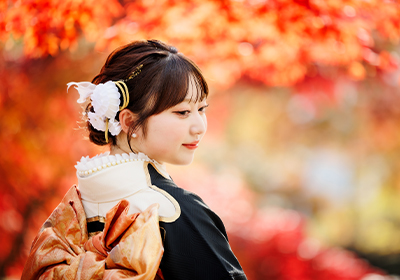 成人式 前撮り 撮影 京都市上京区スタジオクレアーレ 振袖姿の女性