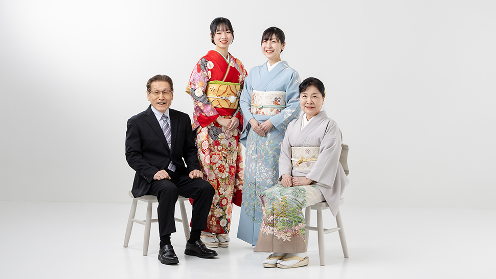 成人式 家族写真 親 訪問着レンタル 着付け ヘアメイク 前撮り 京都 上京区 写真館 スタジオクレアーレ