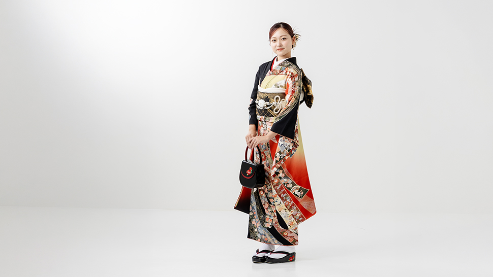 京都市 写真館 成人式 写真 正面立ちポーズ 振袖 前撮り スタジオクレアーレ