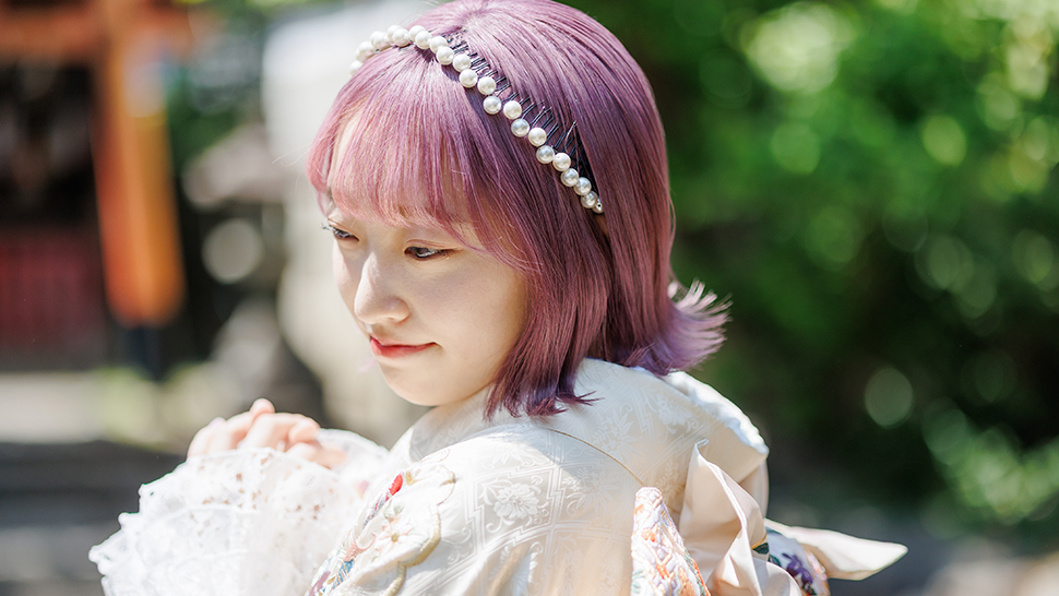 成人式 ショート ボブ ヘアアレンジ 振袖 京都 写真館 着付け ヘアメイク