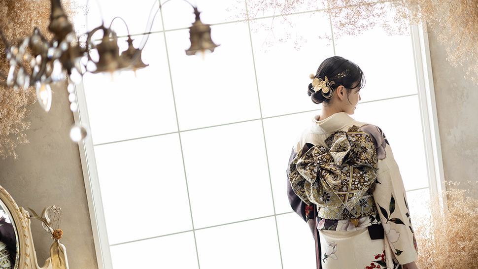 京都市 写真館 成人式 スタジオクレアーレ 前撮り 後撮り 当日 支度 着付け ヘアメイク