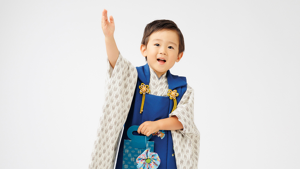 3歳 男の子 被布 袴 比較 青 七五三 京都市 スタジオクレアーレ