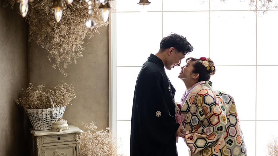 京都市上京区 スタジオクレアーレ 冬 フォトウェディング キャンペーン スタジオ撮影 和装 色打掛