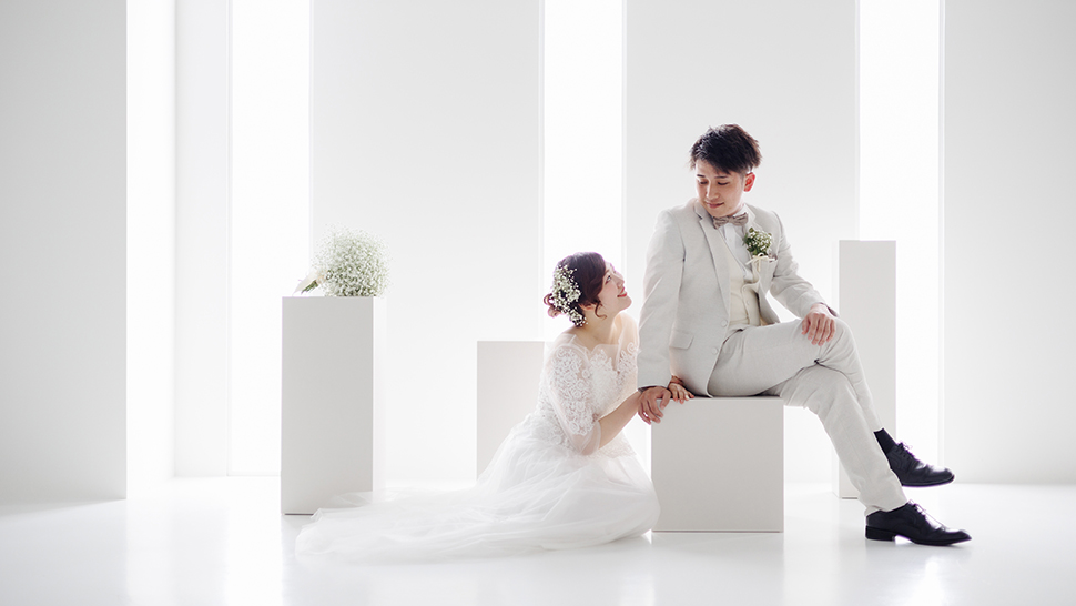 京都市上京区 スタジオクレアーレ 冬 フォトウェディング キャンペーン スタジオ撮影 洋装 ドレス